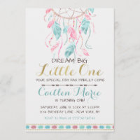 Convite Boho do aniversário de Dreamcatcher tribal
