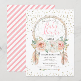 Convite Boho Dream-Catcher em Rose Gold