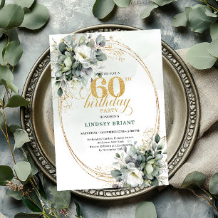 Convite Boho Eucalipto Verde para Aniversário de 6