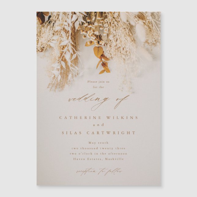 Convite Boho Fall Flowers Casamento (Frente)