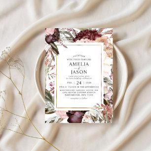 Convite Boho Floral Elegante Jardim Encantado