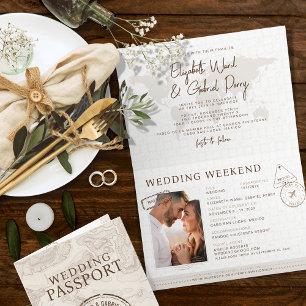 Convite Boho Passaporte Destino Casamento
