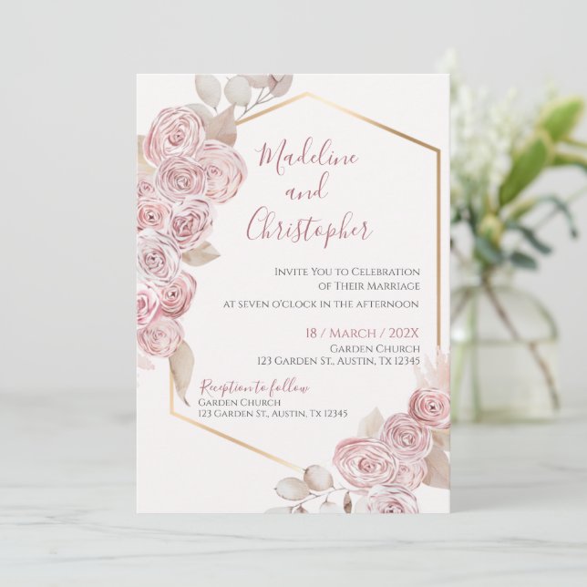 Convite Boho Wedding (Em pé/Frente)