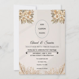 Convite Boho Wedling - Floral Russo Elegante
