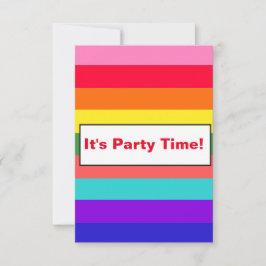 Convite Bold Rainbow Stripe
