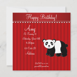 Convite bonito da panda