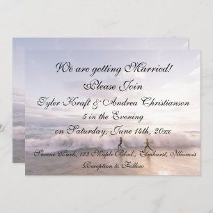 Convite bonito de Casamento de Cena do Oceano de P