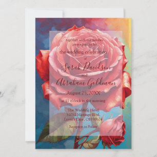 Convite bonito de casamento para Abstratos cor-de-