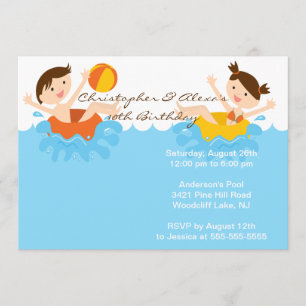 Convite BONITO do aniversário da festa na piscina