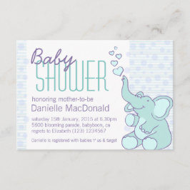 Convite bonito do azul do aqua do chá de fraldas