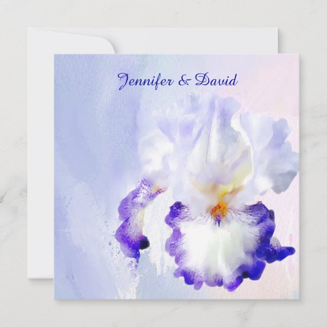 Convite bonito do casamento da íris (Frente)
