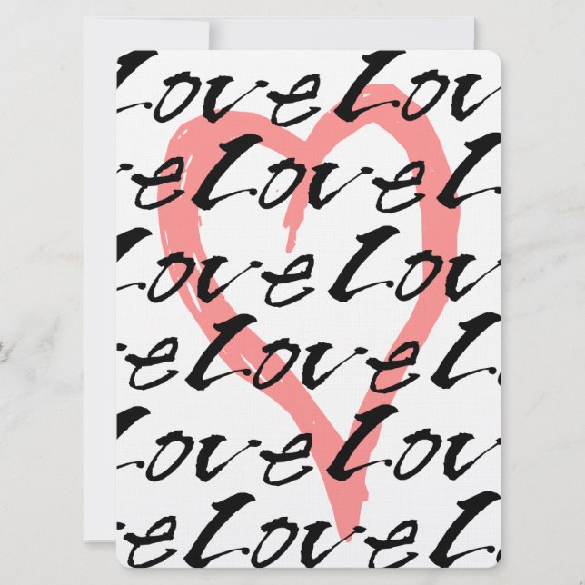 Convite bonito do casamento do amor e dos corações (Frente)