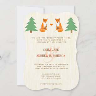Convite bonito do casamento do Fox