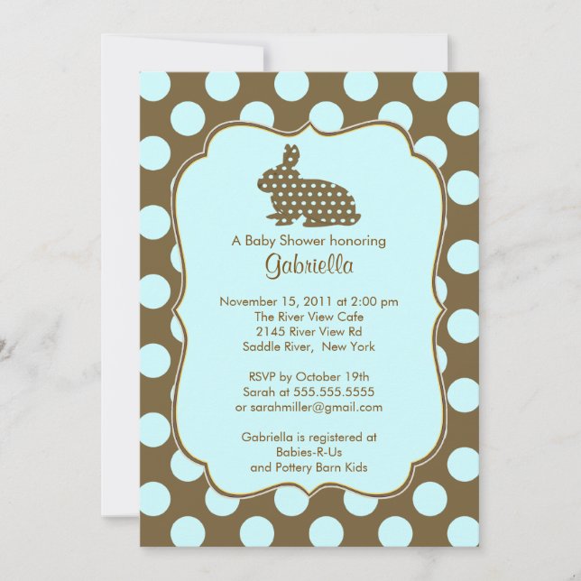 Convite bonito do chá de fraldas do menino do (Frente)