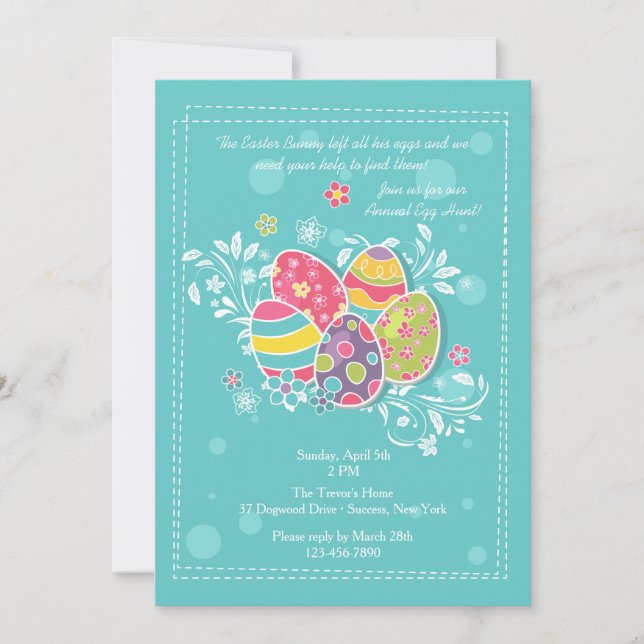 Convite bonito dos ovos da páscoa (Frente)