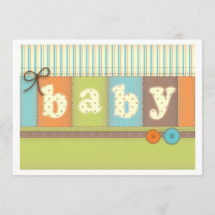 Convite bonito geral do chá de fraldas da edredã