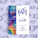 Convite bonito para aniversário de 40 anos Floral<br><div class="desc">design floral de cor d'água bonito em tons roxos,  violetas e cor-de-rosa com um roteiro de tendências em violeta. Personalize facilmente com todas as informações importantes.</div>