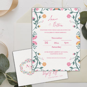 Convite bonito para Casamento de Frame Floral de I