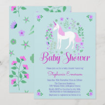 Convite bonito para Chá de fraldas de Aqua Rosa Un