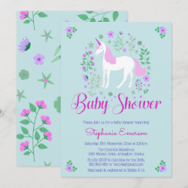 Convite bonito para Chá de fraldas de Aqua Rosa Un