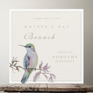 Convite bonito para Dia de as mães de Hummingbird