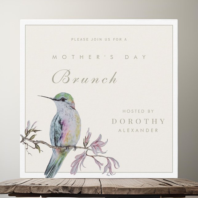 Convite bonito para Dia de as mães de Hummingbird  (Criador carregado)