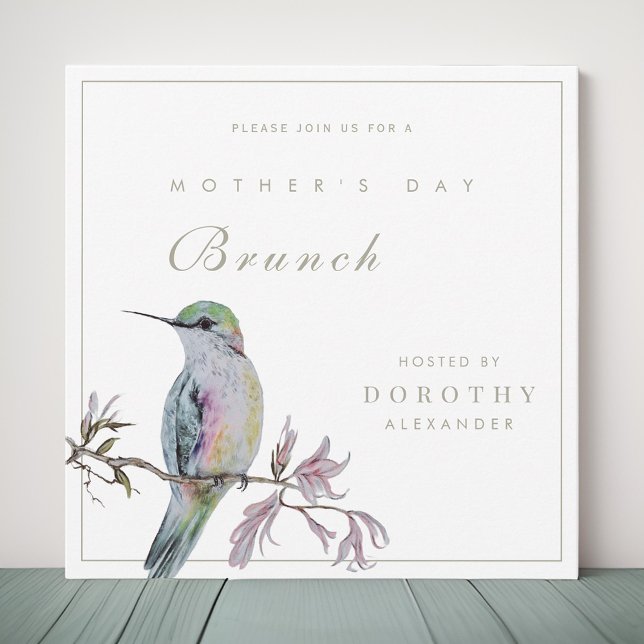 Convite bonito para Dia de as mães de Hummingbird  (Criador carregado)
