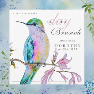 Convite bonito para Dia de as mães de Hummingbird
