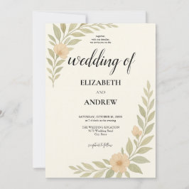 Convite Bonito Simples De Casamento Ffloral