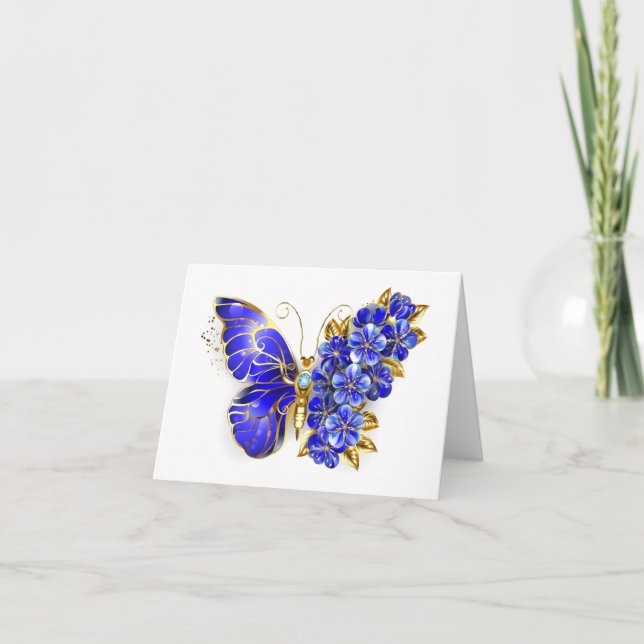 Convite Borboleta Flor Sapphire (Frente)