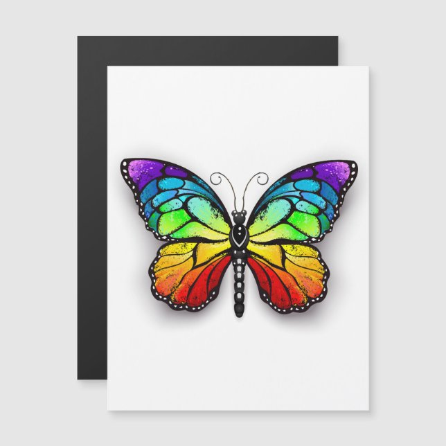 Convite Borboleta monarca arco-íris (Frente/Verso)