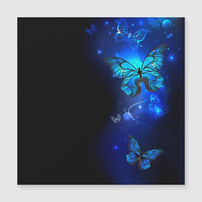 Convite Borboleta Morpho em Fundo Escuro (Frente)