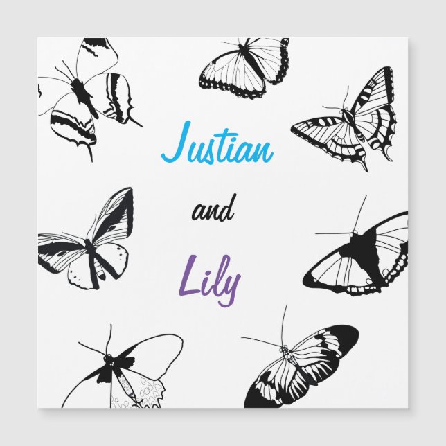 Convite Borboletas brancas e pretas (Frente)