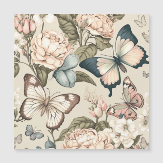 Convite Borboletas e flores pastadas (Frente)