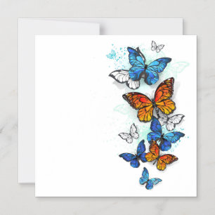 Convite Borboletas voadoras Morpho e Monarca