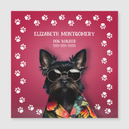 Convite Borda de Impressão da Pata do Cachorro MAGNÉTICO