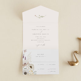 Convite Botânico de Casamento All-in-One