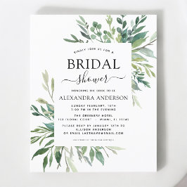 Convite Botânico de Greenery para Chá de Noiva Sim