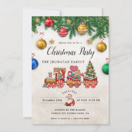 Convite Botânico de Inverno para Festa de Natal