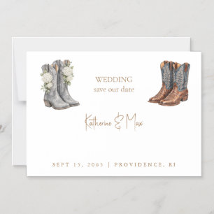 Convite Botas de Cowboy Casamento Salvar a Data