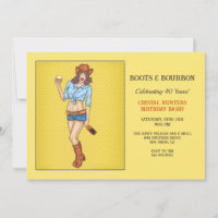 Convite Botas de Cowgirl e Bourbon