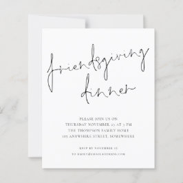 Convite Branco para Janto de Amizade Mínima de Orç