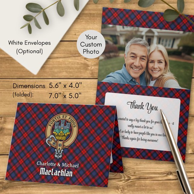 Convite Brasão do Clã MacLachlan sobre Tartan (Criador carregado)