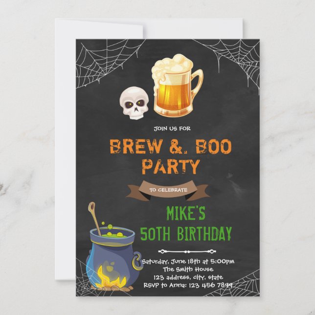 Convite Brew e Boo Halloween (Frente)