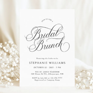 Convite Bridal de Script Elegante Brunch