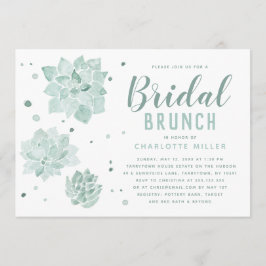 Convite Bridal para Suculentes de Aquarela