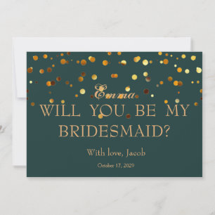 Convite Bridesmaid Dourado Brilhante Você Será Min