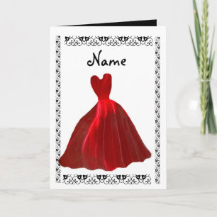 Convite BRIDESMAID Invitation - RED Velvet Gown
