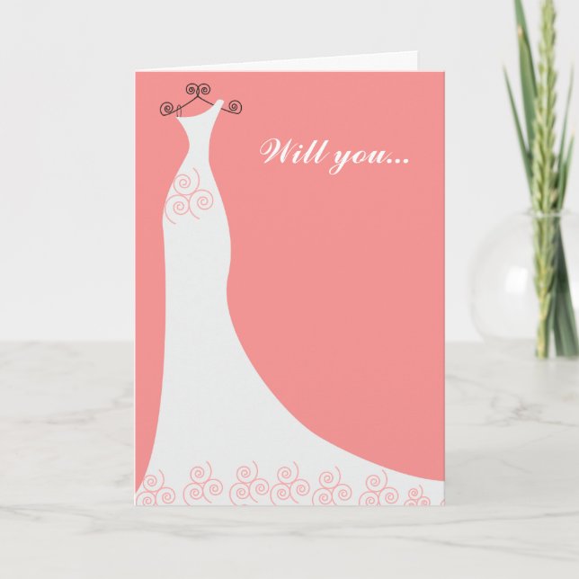 Convite Bridesmaid Personalizada do Bridal Gown (Frente)