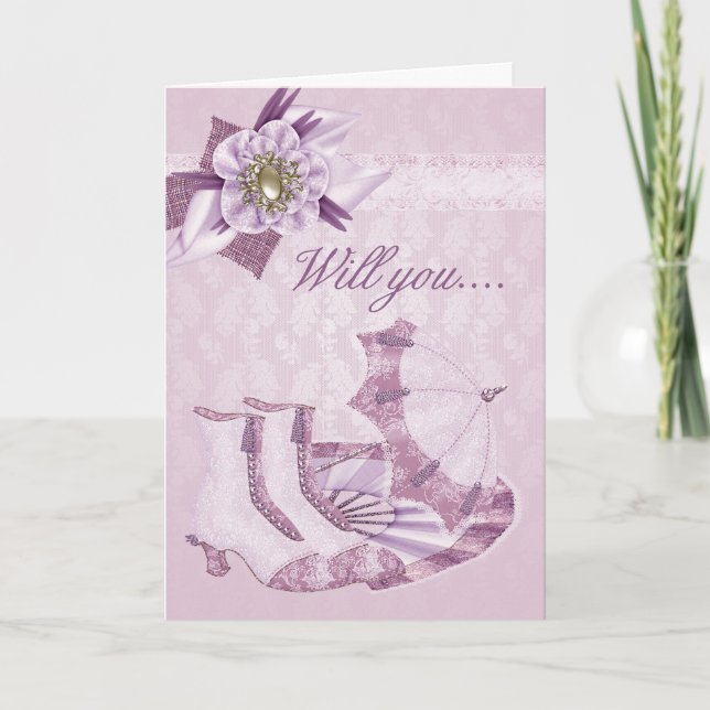 Convite Bridesmaid, será minha dona de Bridesmaid? (Frente)